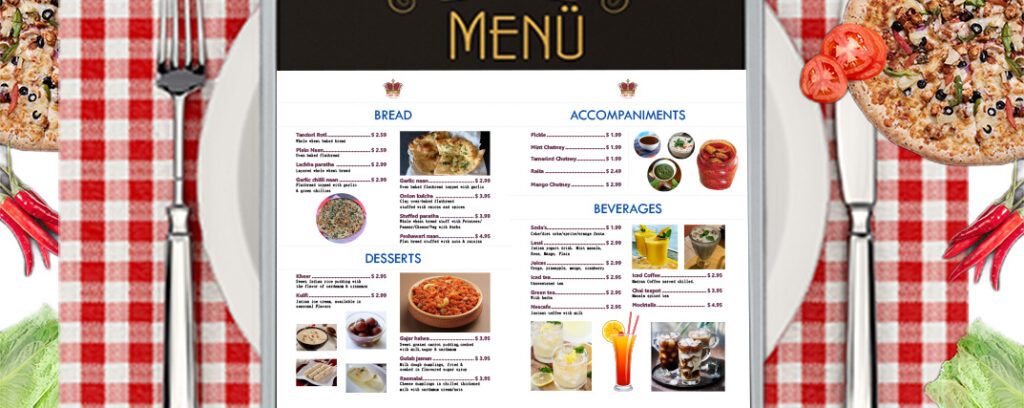 menu card