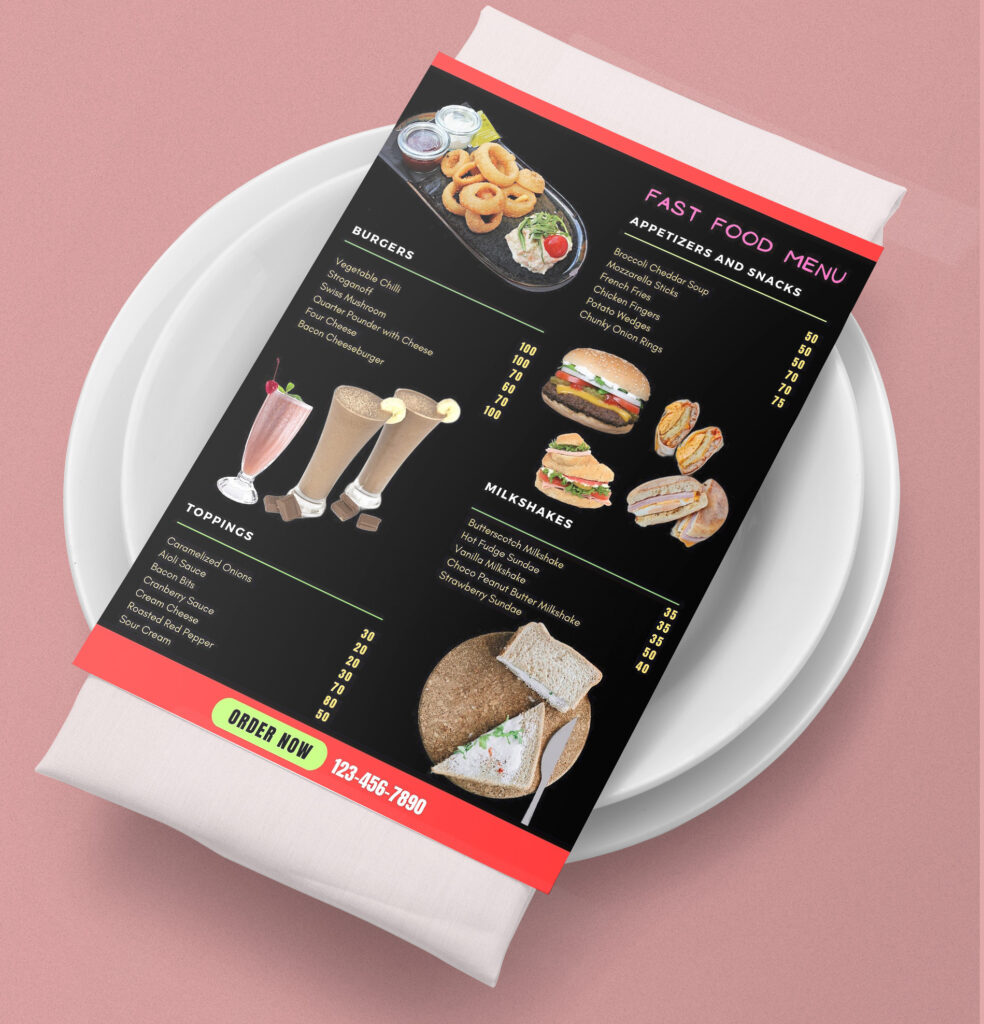 menu card