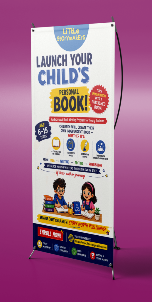 Flex Banner Launch Your Childs Book